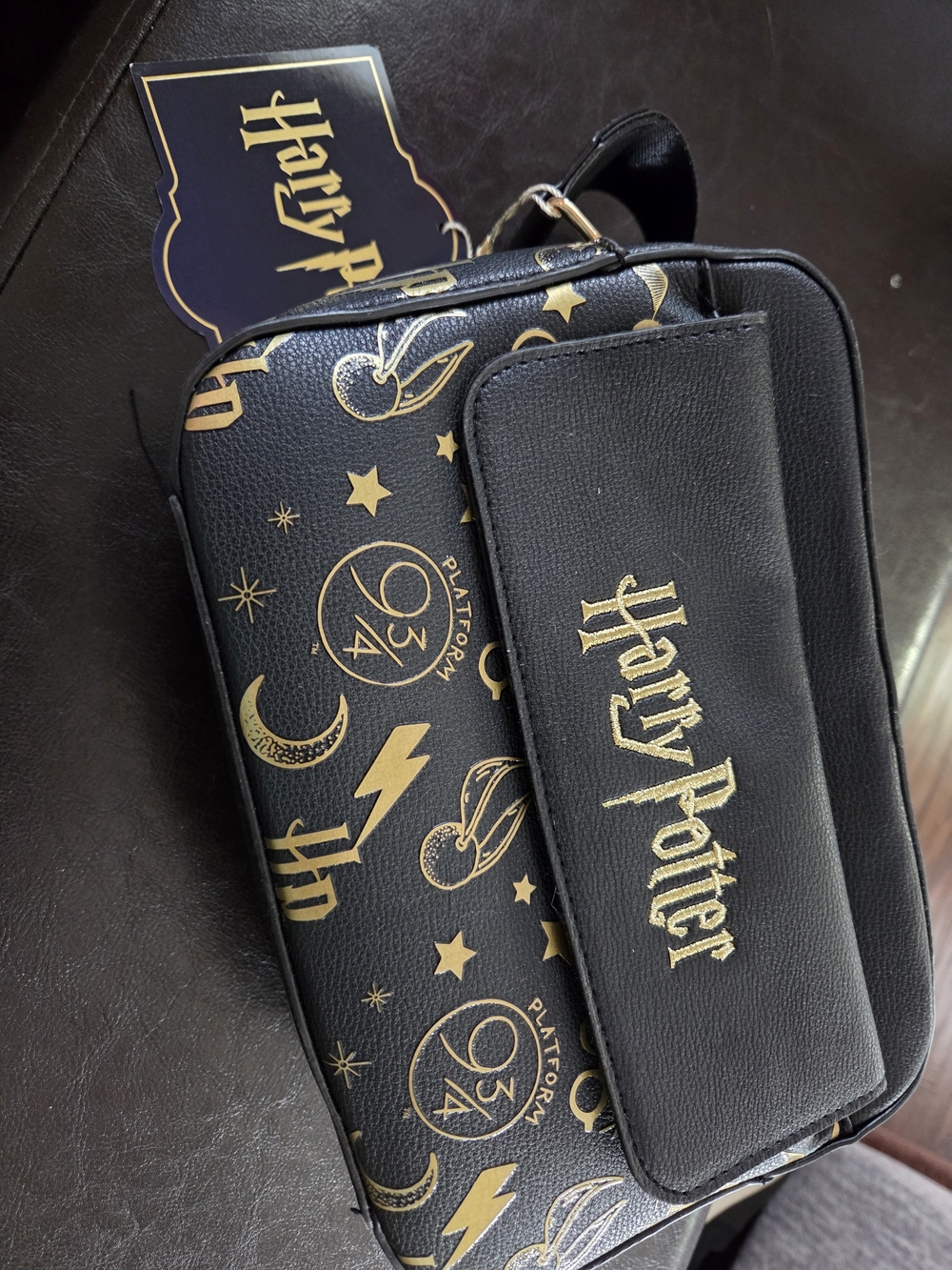 Harry Potter Black and Gold Harry Potter Themed Crossbody Belt Bag